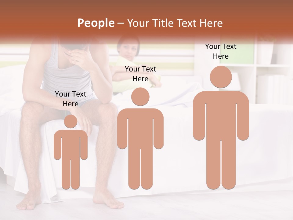 A Man Sitting On A Bed Next To A Woman PowerPoint Template