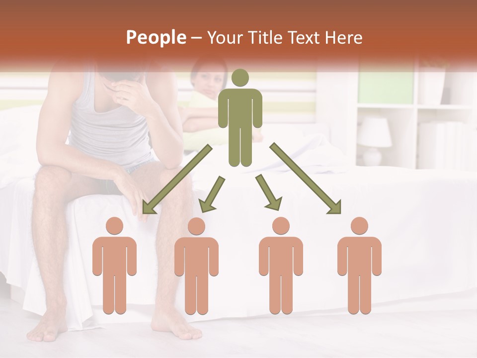 A Man Sitting On A Bed Next To A Woman PowerPoint Template