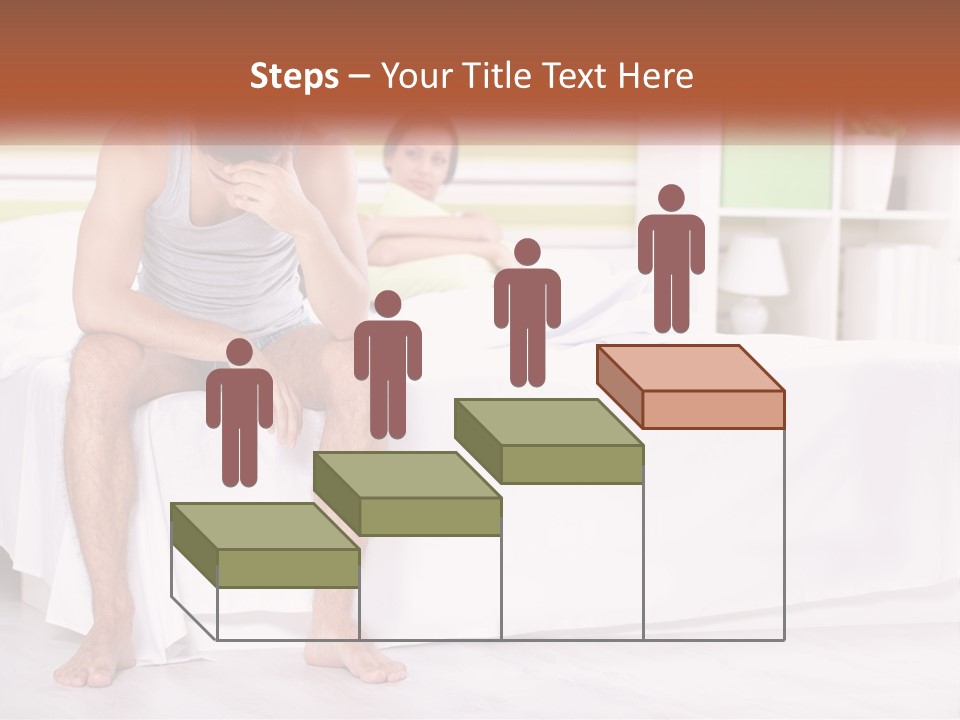 A Man Sitting On A Bed Next To A Woman PowerPoint Template