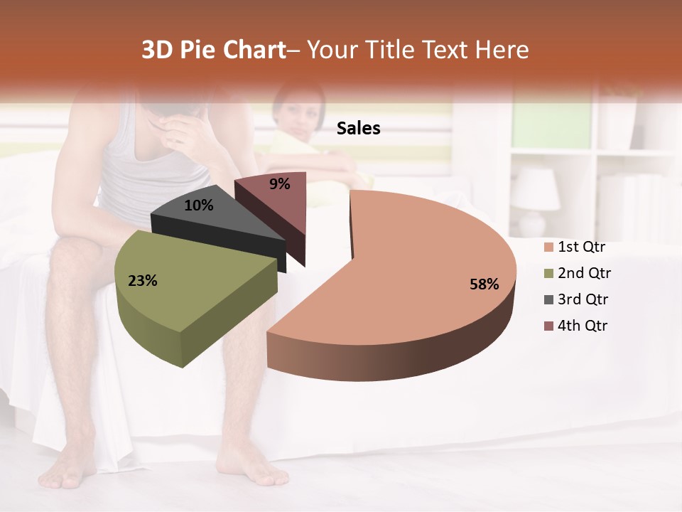 A Man Sitting On A Bed Next To A Woman PowerPoint Template
