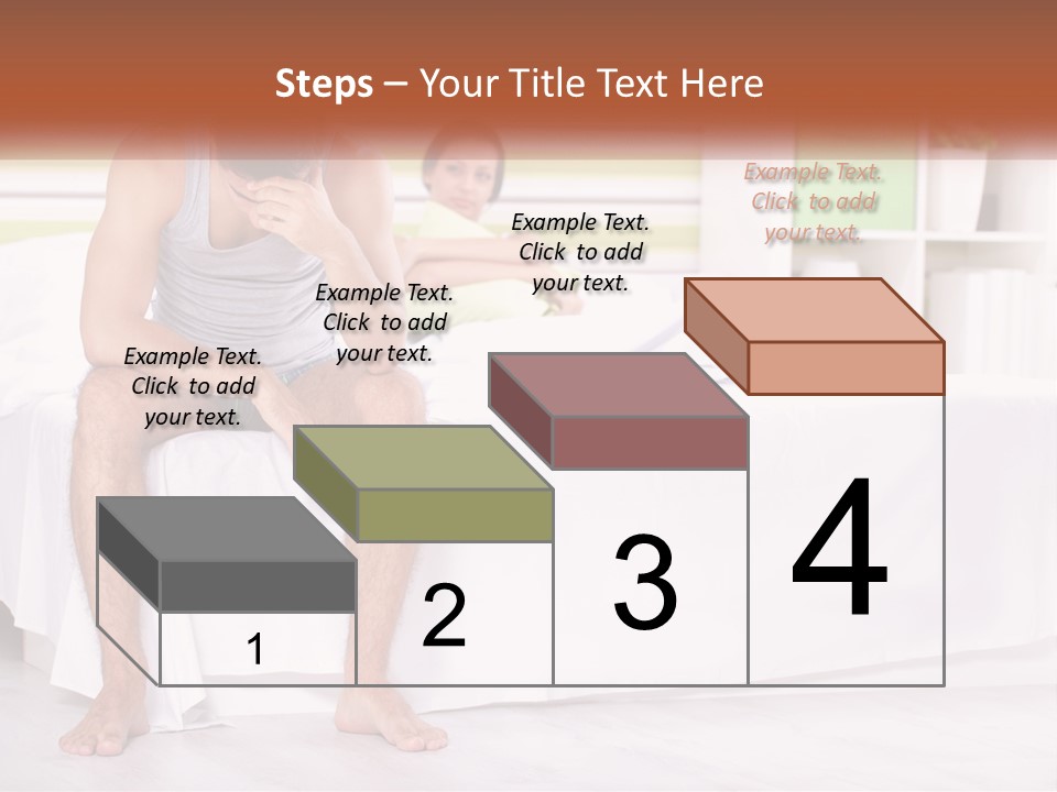 A Man Sitting On A Bed Next To A Woman PowerPoint Template