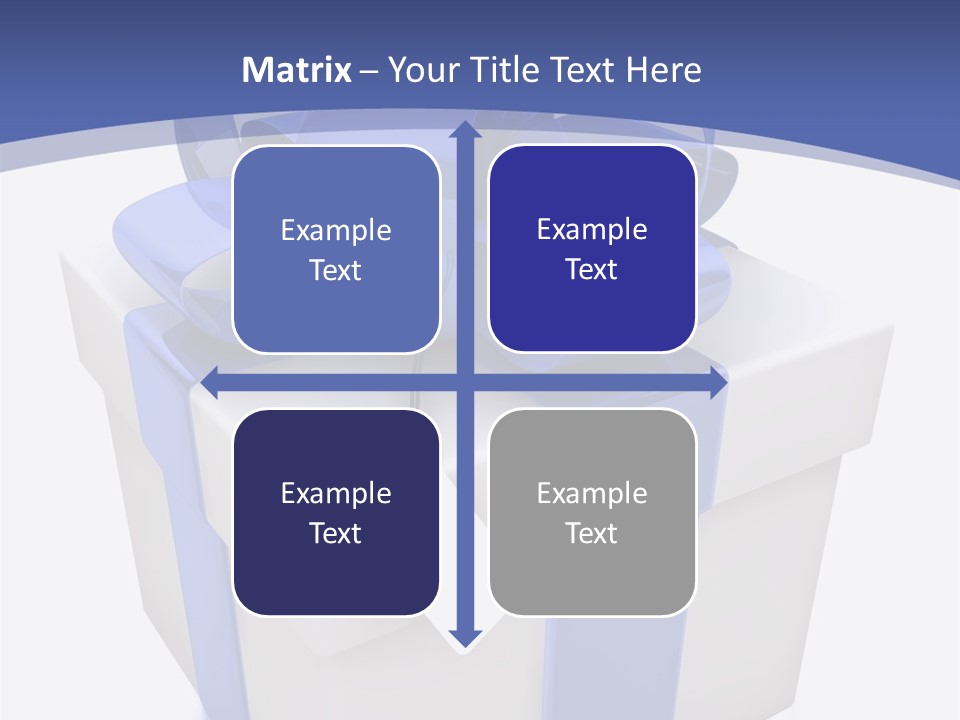 A Blue And White Present Box With A Tag On It PowerPoint Template