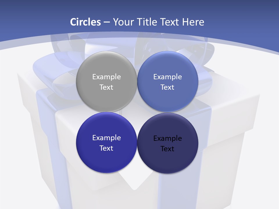 A Blue And White Present Box With A Tag On It PowerPoint Template