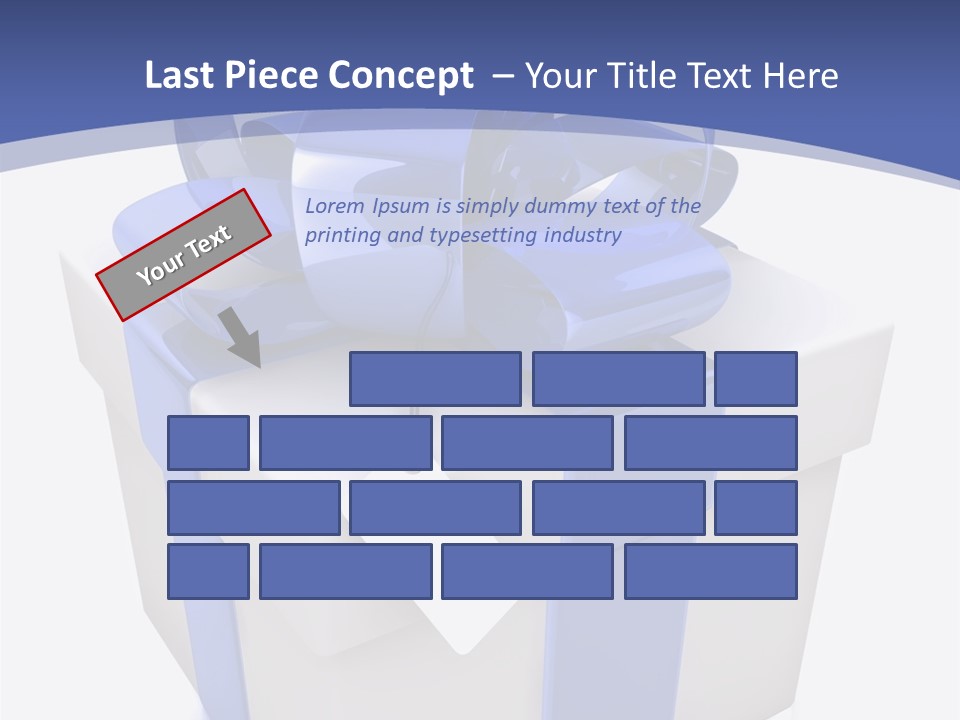 A Blue And White Present Box With A Tag On It PowerPoint Template