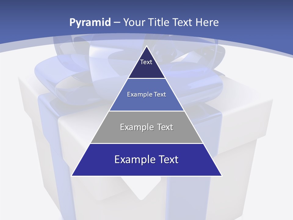A Blue And White Present Box With A Tag On It PowerPoint Template