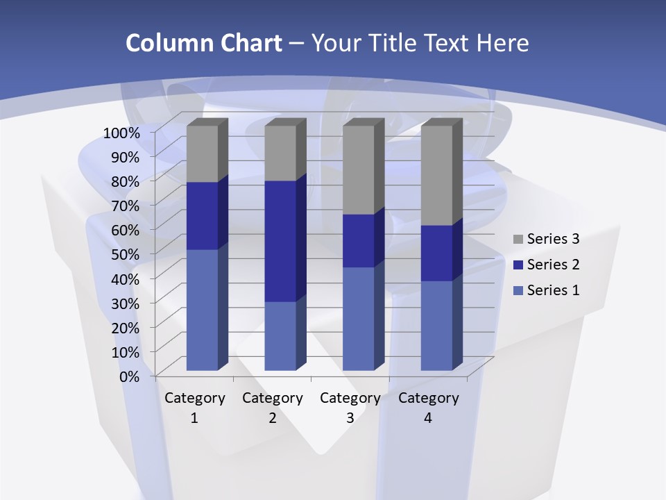 A Blue And White Present Box With A Tag On It PowerPoint Template