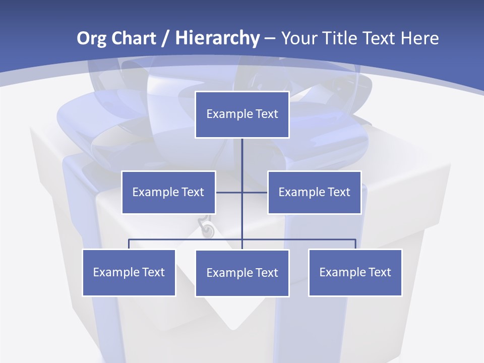 A Blue And White Present Box With A Tag On It PowerPoint Template