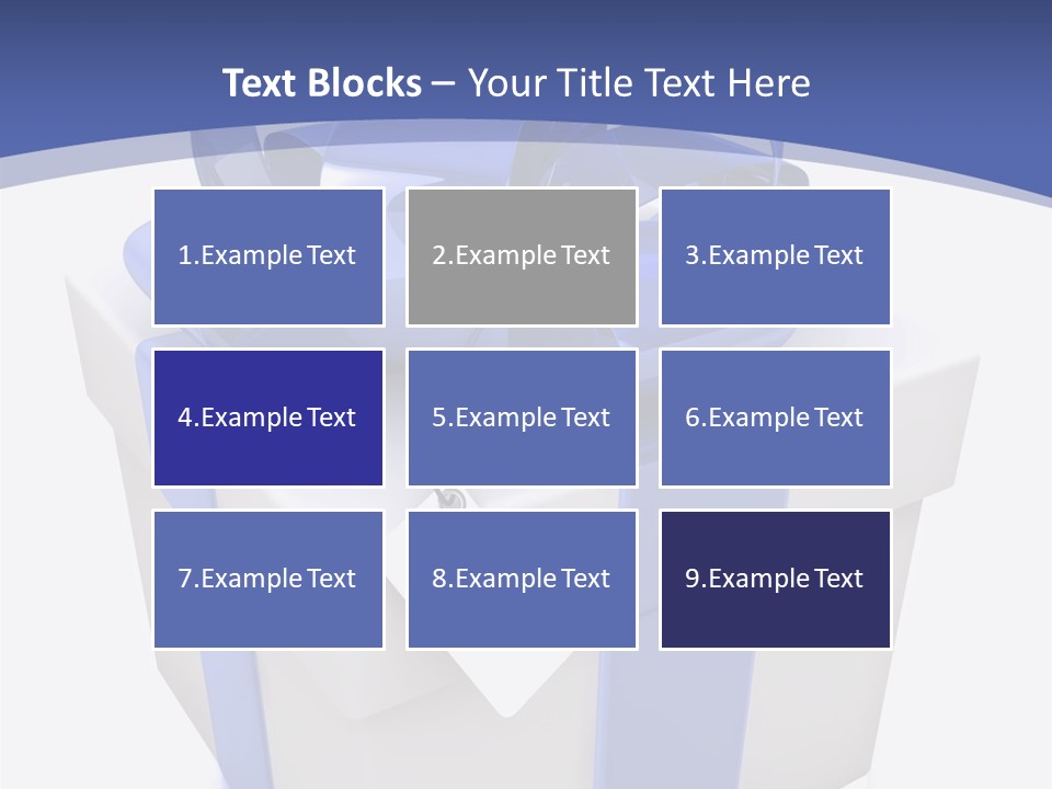 A Blue And White Present Box With A Tag On It PowerPoint Template