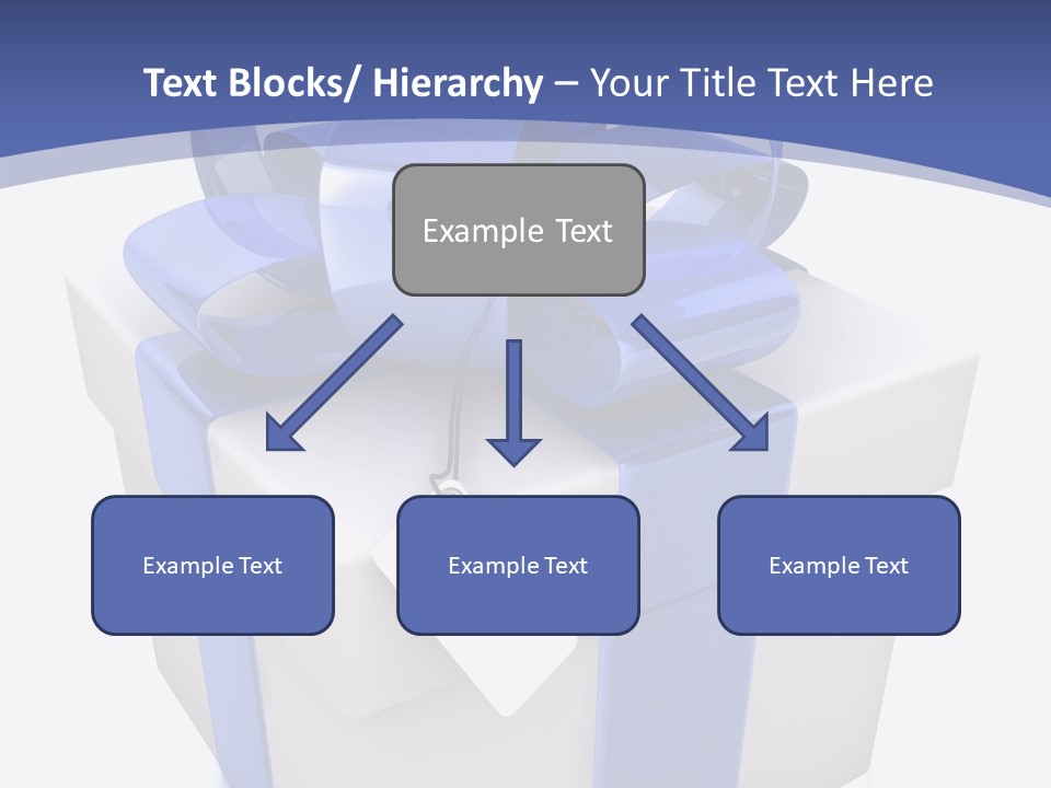 A Blue And White Present Box With A Tag On It PowerPoint Template