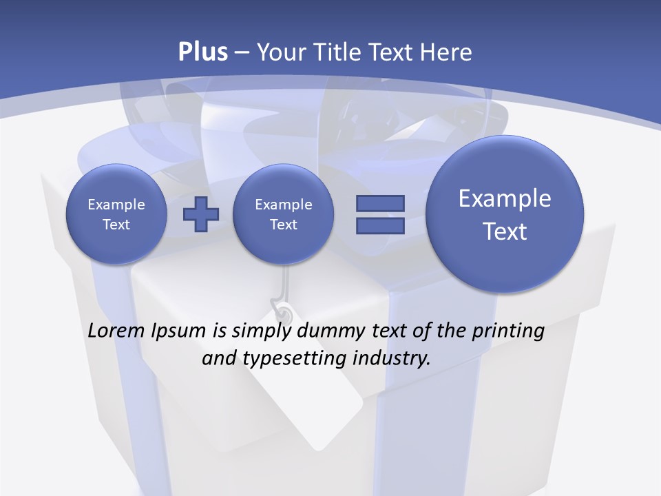A Blue And White Present Box With A Tag On It PowerPoint Template