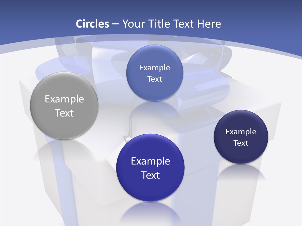 A Blue And White Present Box With A Tag On It PowerPoint Template