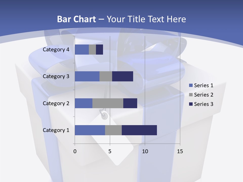 A Blue And White Present Box With A Tag On It PowerPoint Template