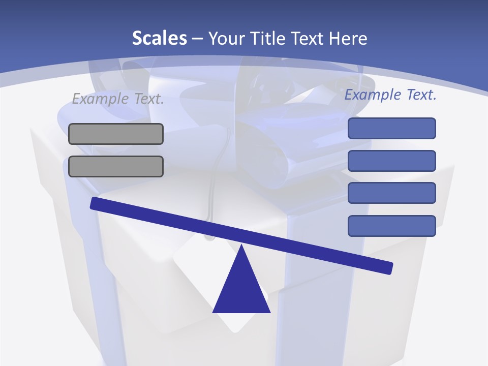 A Blue And White Present Box With A Tag On It PowerPoint Template