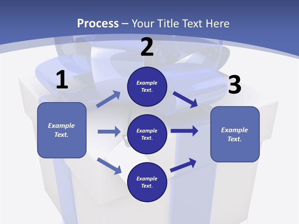 A Blue And White Present Box With A Tag On It PowerPoint Template