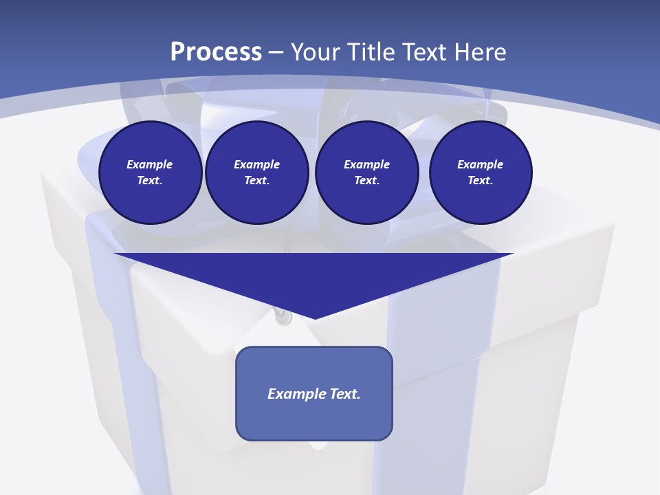 A Blue And White Present Box With A Tag On It PowerPoint Template