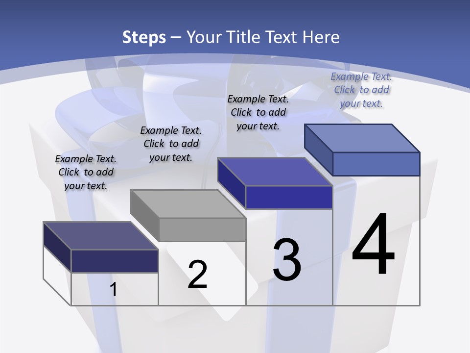A Blue And White Present Box With A Tag On It PowerPoint Template