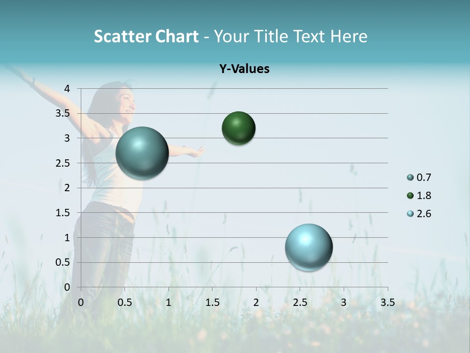 A Woman Standing In A Field With Her Arms Outstretched PowerPoint Template