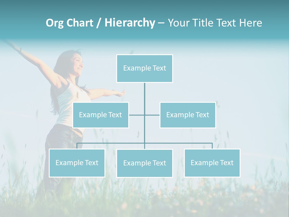 A Woman Standing In A Field With Her Arms Outstretched PowerPoint Template