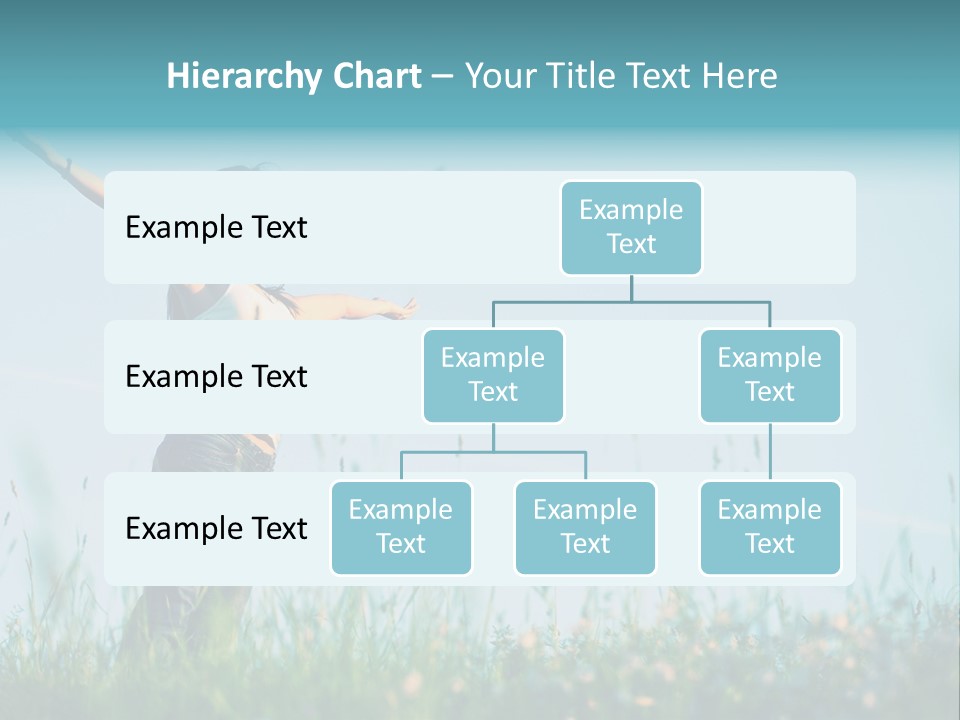 A Woman Standing In A Field With Her Arms Outstretched PowerPoint Template
