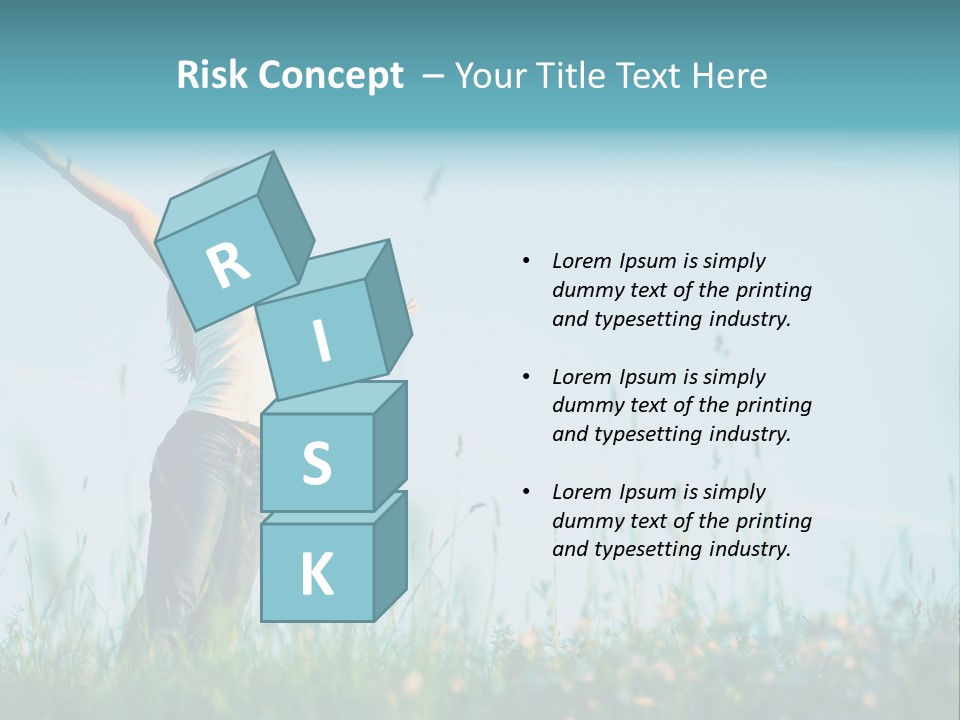 A Woman Standing In A Field With Her Arms Outstretched PowerPoint Template