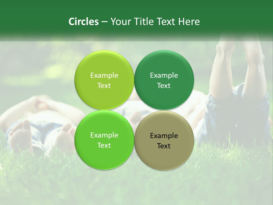 A Group Of People Laying On Top Of A Lush Green Field PowerPoint Template