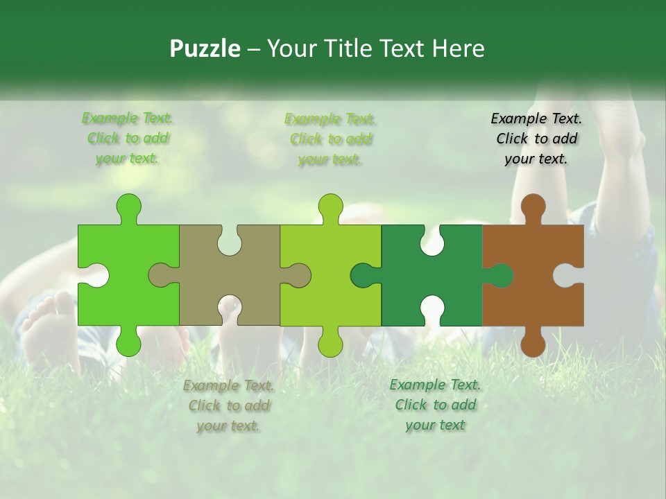 A Group Of People Laying On Top Of A Lush Green Field PowerPoint Template