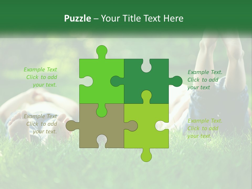 A Group Of People Laying On Top Of A Lush Green Field PowerPoint Template