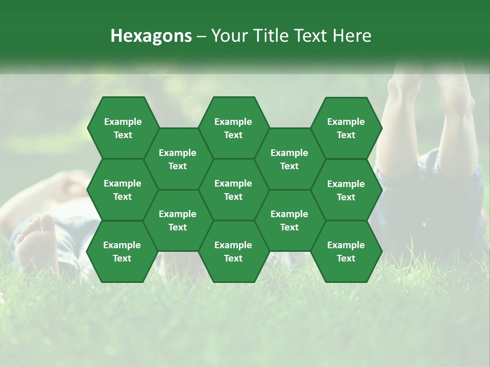 A Group Of People Laying On Top Of A Lush Green Field PowerPoint Template