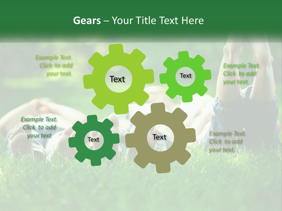 A Group Of People Laying On Top Of A Lush Green Field PowerPoint Template