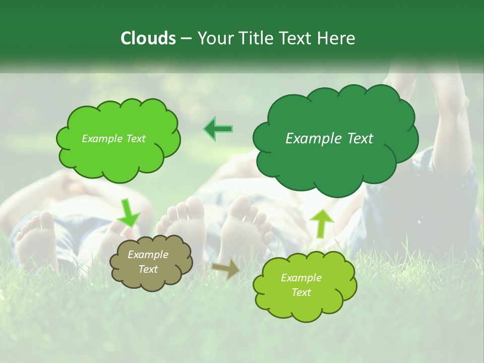 A Group Of People Laying On Top Of A Lush Green Field PowerPoint Template