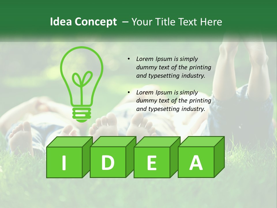 A Group Of People Laying On Top Of A Lush Green Field PowerPoint Template