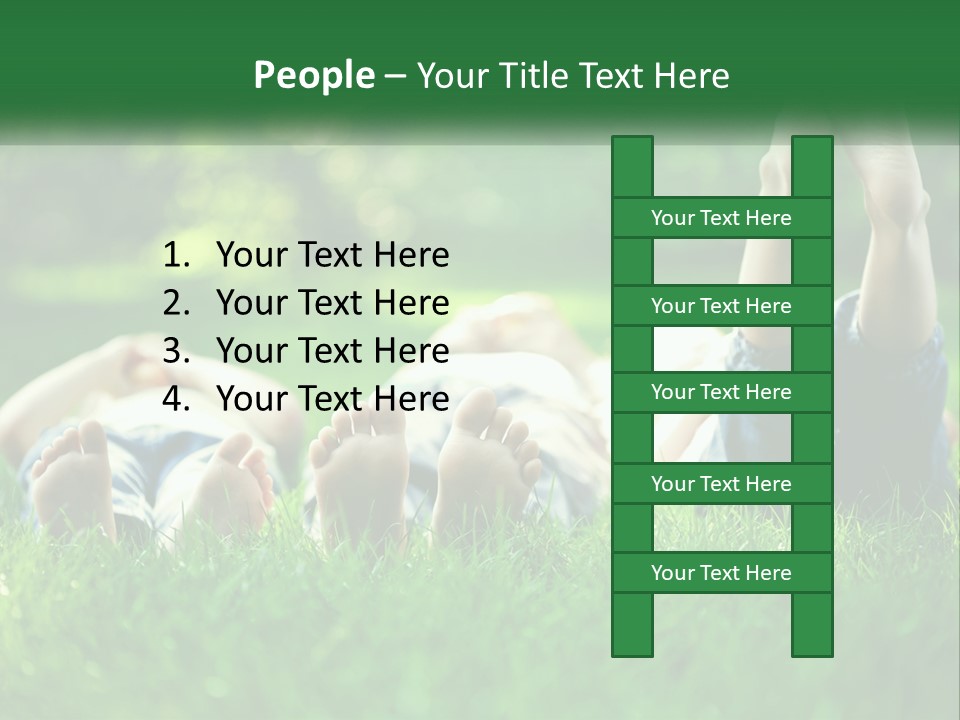 A Group Of People Laying On Top Of A Lush Green Field PowerPoint Template