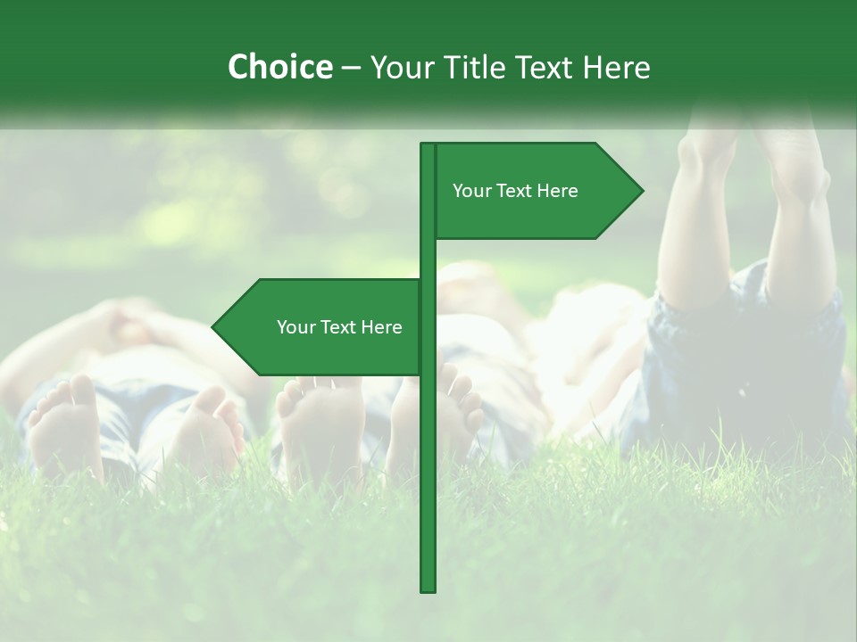 A Group Of People Laying On Top Of A Lush Green Field PowerPoint Template