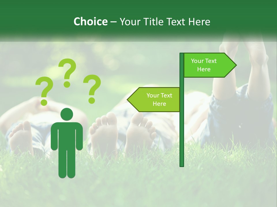 A Group Of People Laying On Top Of A Lush Green Field PowerPoint Template
