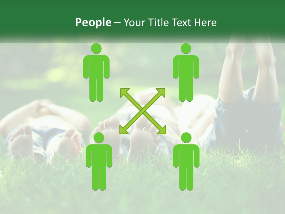 A Group Of People Laying On Top Of A Lush Green Field PowerPoint Template
