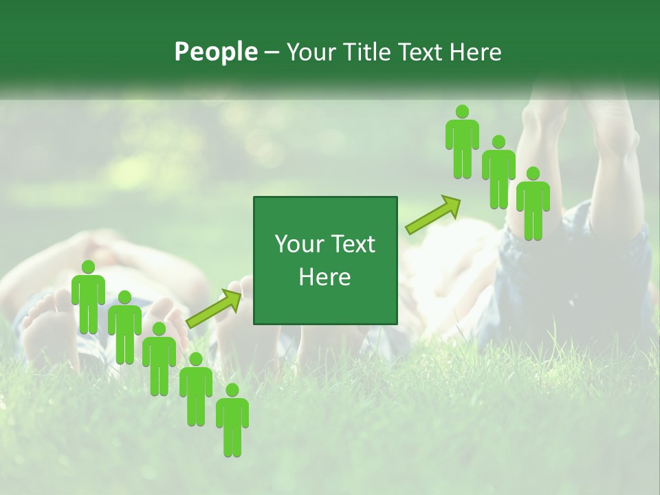 A Group Of People Laying On Top Of A Lush Green Field PowerPoint Template