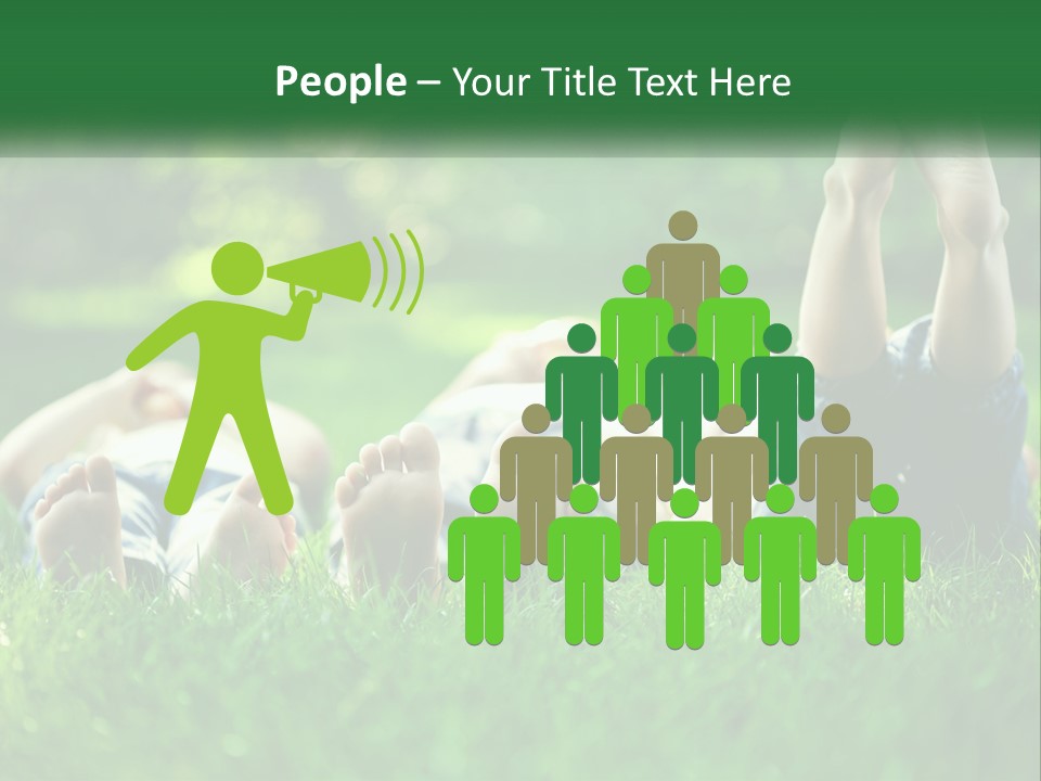 A Group Of People Laying On Top Of A Lush Green Field PowerPoint Template