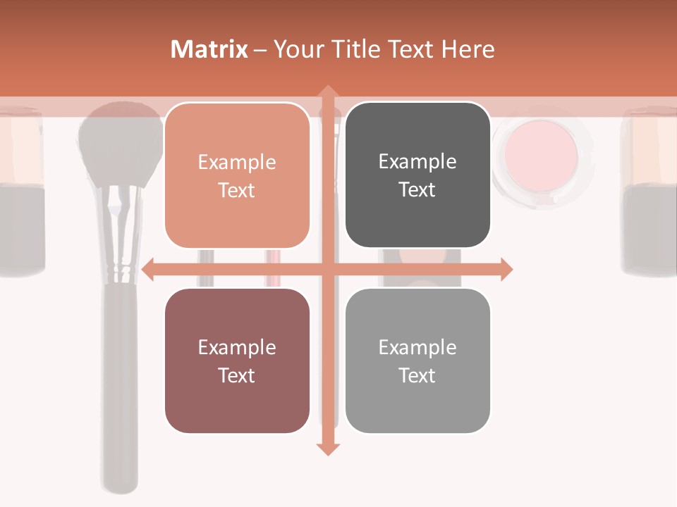 A Variety Of Makeup Products On A White Background PowerPoint Template