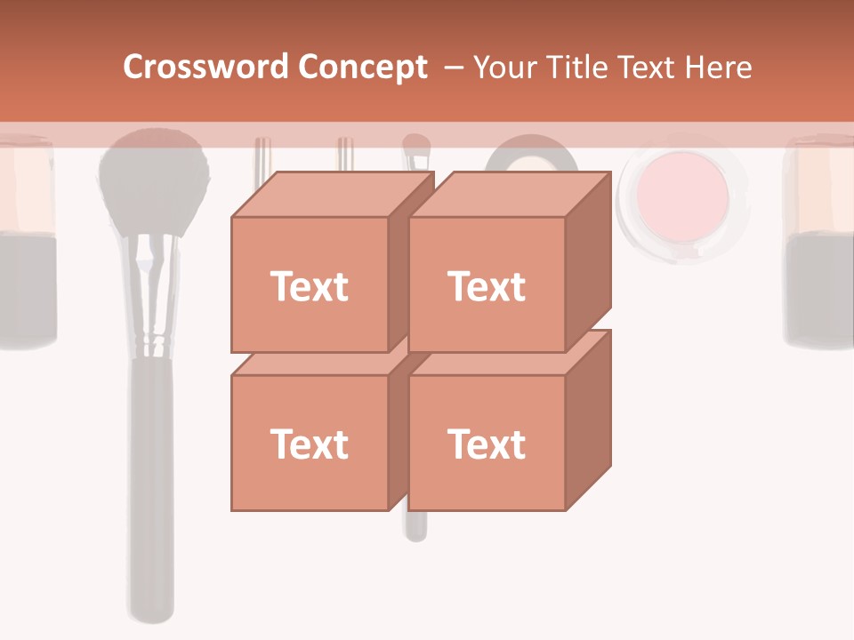 A Variety Of Makeup Products On A White Background PowerPoint Template