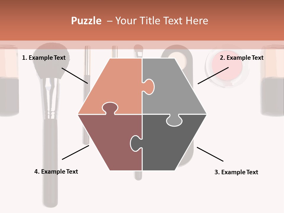 A Variety Of Makeup Products On A White Background PowerPoint Template