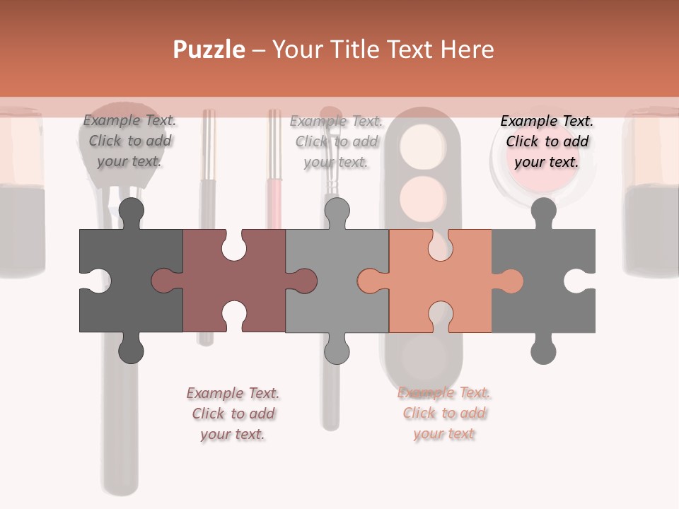 A Variety Of Makeup Products On A White Background PowerPoint Template