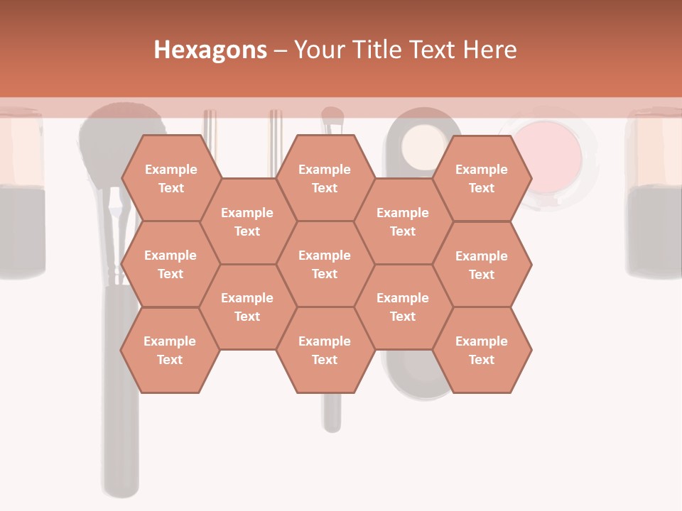 A Variety Of Makeup Products On A White Background PowerPoint Template