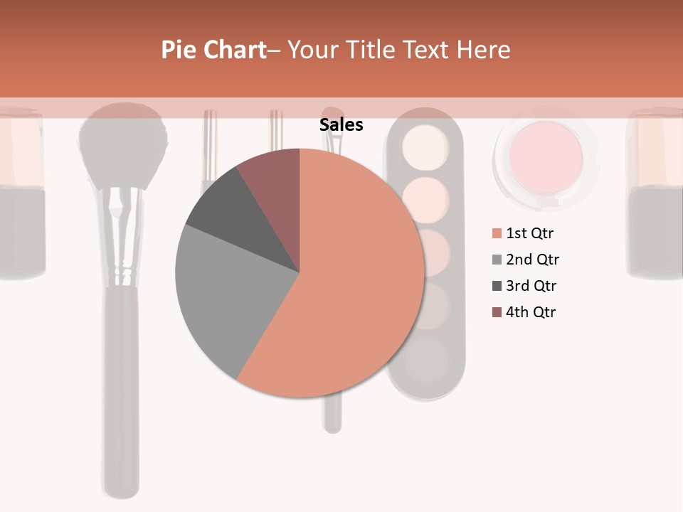 A Variety Of Makeup Products On A White Background PowerPoint Template