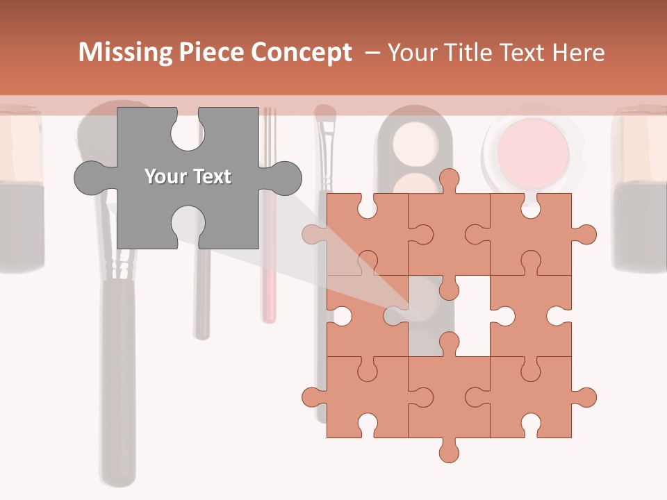 A Variety Of Makeup Products On A White Background PowerPoint Template