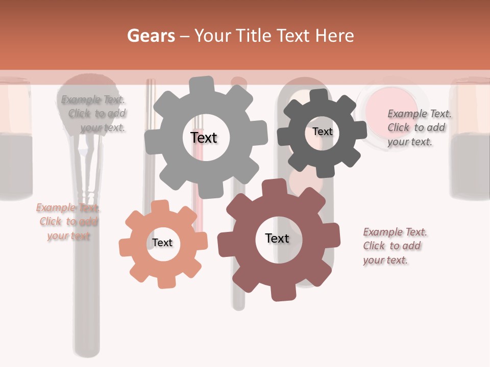 A Variety Of Makeup Products On A White Background PowerPoint Template