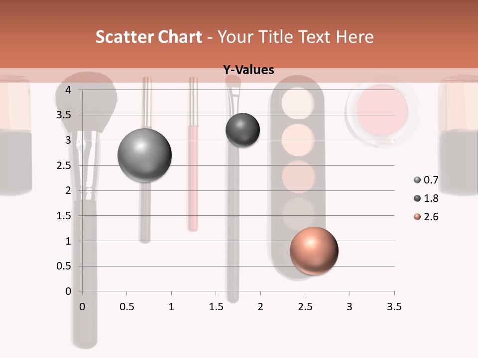A Variety Of Makeup Products On A White Background PowerPoint Template