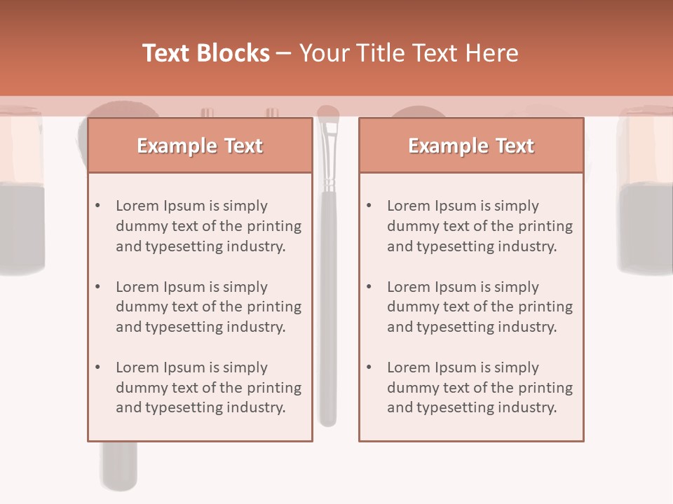 A Variety Of Makeup Products On A White Background PowerPoint Template