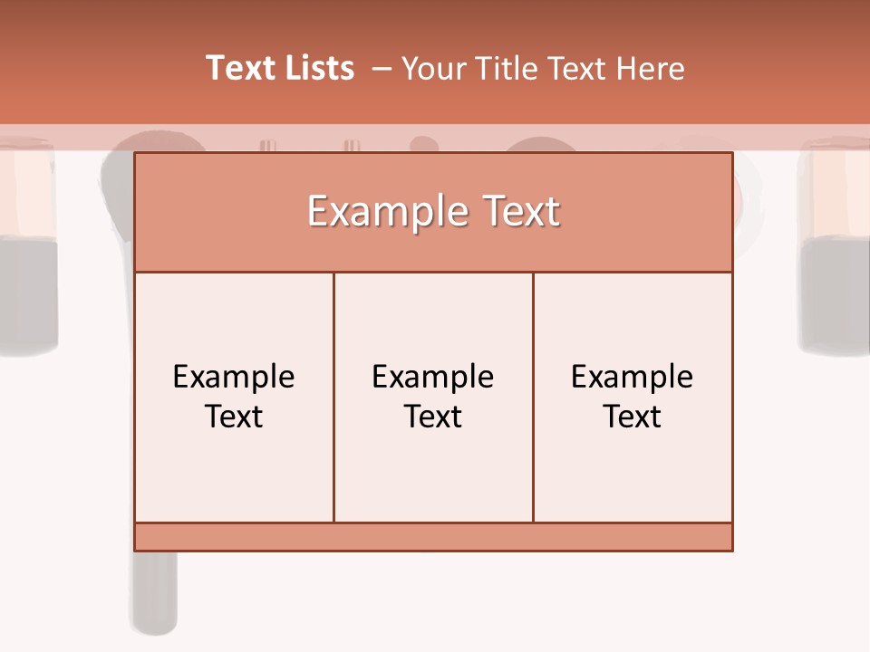 A Variety Of Makeup Products On A White Background PowerPoint Template