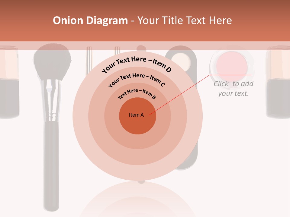 A Variety Of Makeup Products On A White Background PowerPoint Template