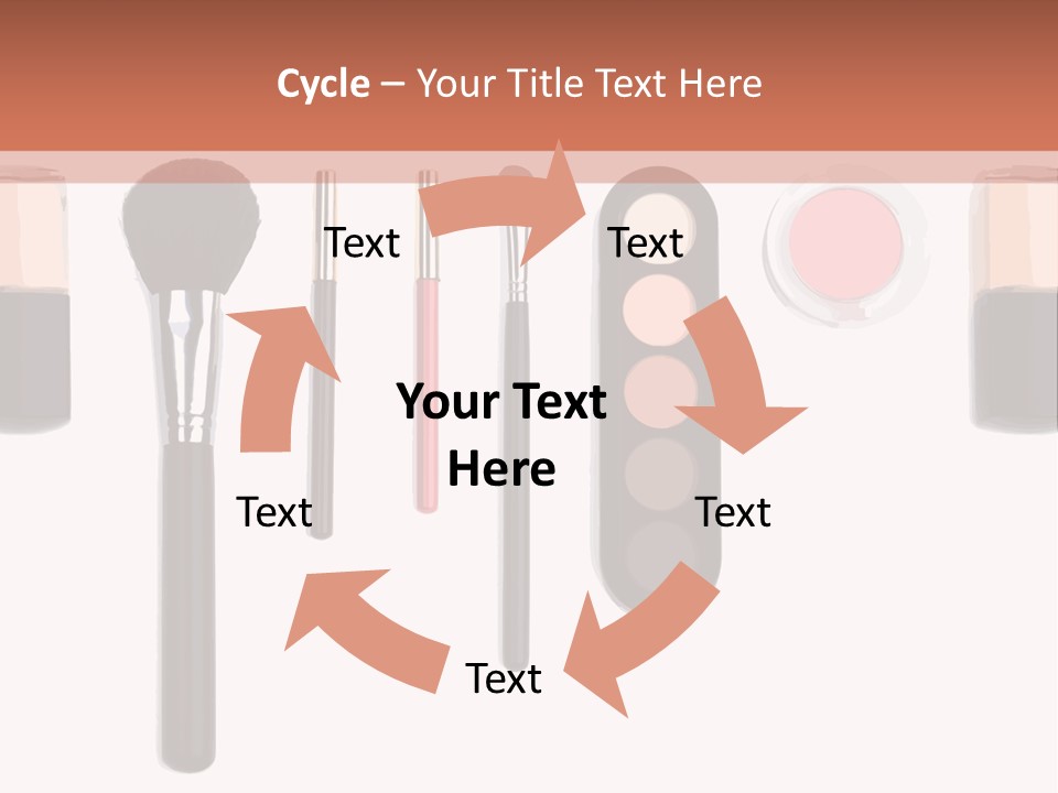 A Variety Of Makeup Products On A White Background PowerPoint Template